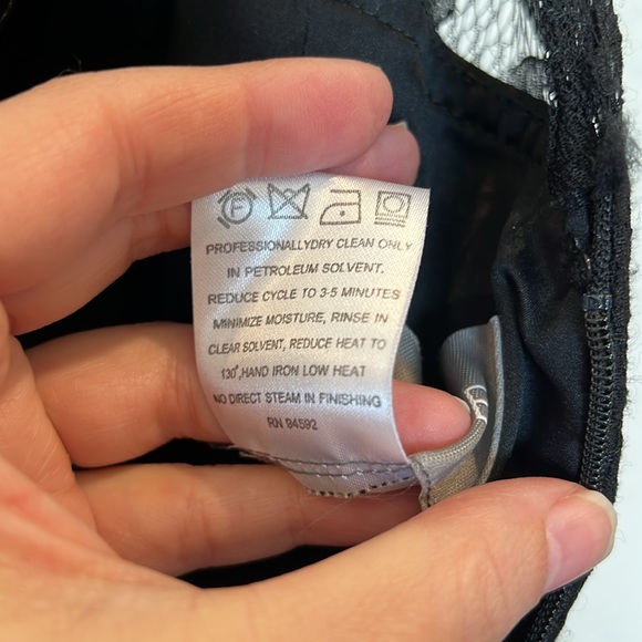 Amsale Black Lace & Chiffon One-Shoulder Dress Gown Bridesmaid Size 6 - Picture 10 of 11